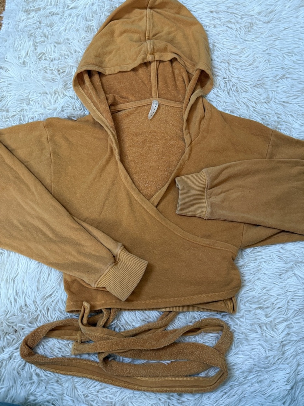Cropped wrap hoodie